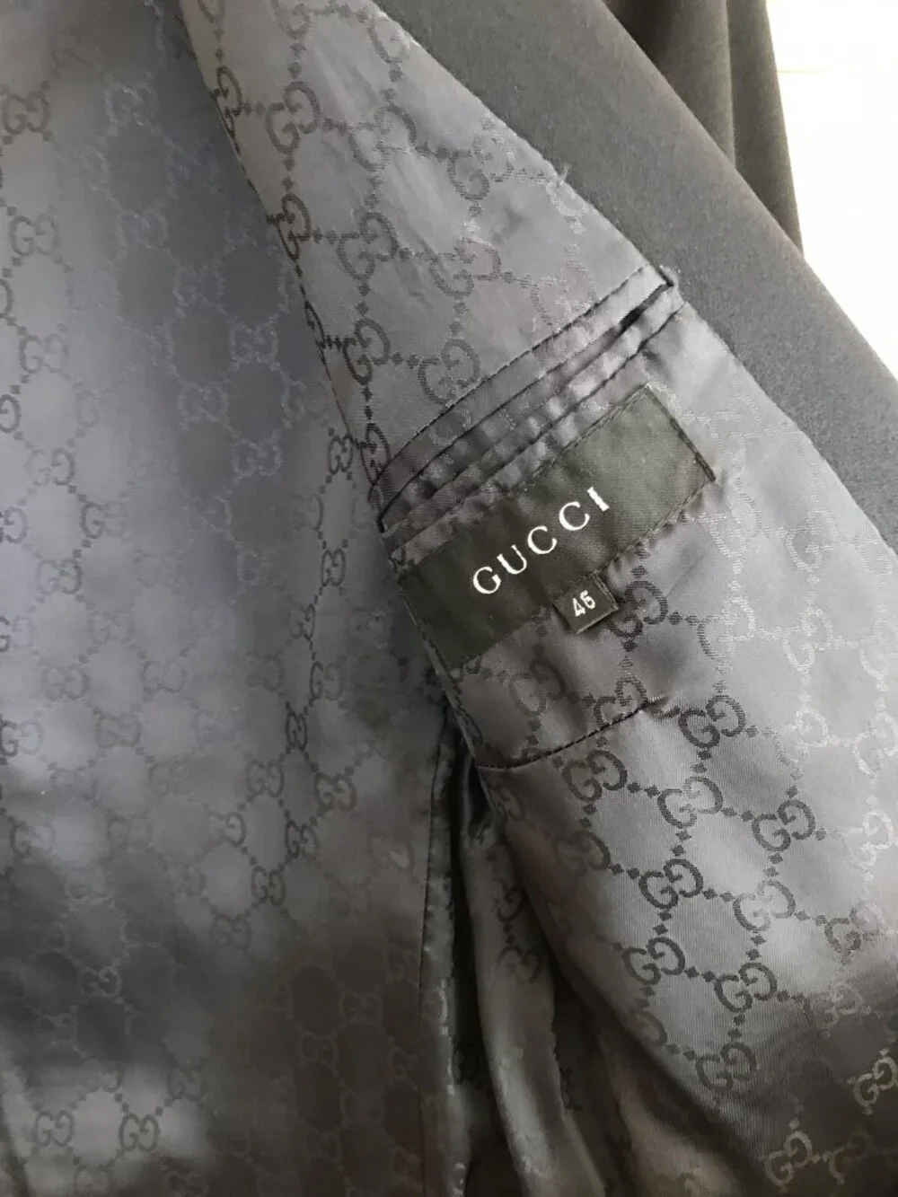 Gucci 46 US 36 Black Tux Tuxedo sharp sport dress coat jacket Italy READ flaws